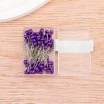 Stainless Steel 40mm Pearlescent Needle Safety Hijab Pins 100 Pieces/Box Sky Purple