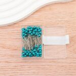 Stainless Steel 40mm Pearlescent Needle Safety Hijab Pins 100 Pieces/Box Blue