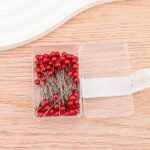 Stainless Steel 40mm Pearlescent Needle Safety Hijab Pins 100 Pieces/Box Red