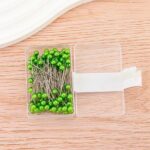Stainless Steel 40mm Pearlescent Needle Safety Hijab Pins 100 Pieces/Box Green