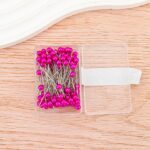 Stainless Steel 40mm Pearlescent Needle Safety Hijab Pins 100 Pieces/Box Rose red