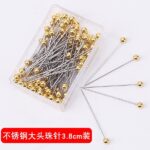 Stainless Steel 40mm Pearlescent Needle Safety Hijab Pins 100 Pieces/Box Golden