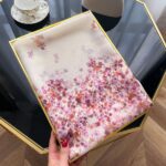 Elegant floral Transparent Thin Silk Printing Long Scarf - Image 4