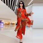 Silk Printed Two-piece Set Women's Dress Slimming Elegant - Image 4