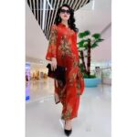 Silk Printed Two-piece Set Women's Dress Slimming Elegant - Image 3