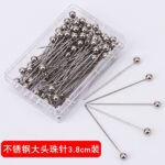 Stainless Steel 40mm Pearlescent Needle Safety Hijab Pins 100 Pieces/Box Gun black