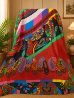 Premium Quality Cotton Red mandala Long Scarf