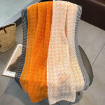 Color Premium Quality cotton and linen Long Scarf Orange