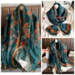 Elegant The fruit is ripe Transparent Thin Silk Printing Long Scarf - Image 4