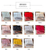 Luxury Mulberry Silk Embroidered Semi-Transparent Long Scarf Black - Image 2
