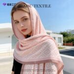 Color Premium Quality cotton and linen Long Scarf G pink - Image 2