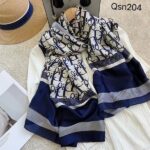Color Premium Quality cotton and linen Long Scarf Navy d letter