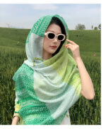 Premium Quality cotton and linen Long Scarf Yellow-green - Image 2