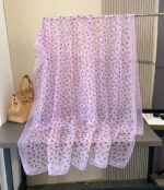 Elegant Transparent Silk Printing Long Scarf Light purple - Image 2