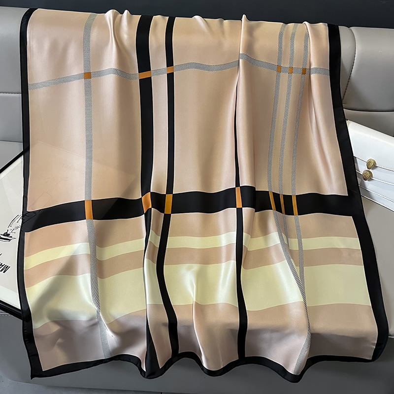 O1CN01dRBrLD1LoW4T0Zqq5_!!948541346-0-cib Silk Satin women's printed Long Scarf light yellow - Image 1