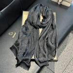 Women's Tencel Cotton Long Travel Beach Scarf black