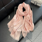 Women's Tencel Cotton Long Travel Beach Scarf pink