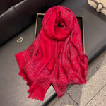Women's Tencel Cotton Long Travel Beach Scarf red