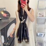 Silk Satin Silk Long Gucci Scarf Black - Image 2