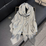 Women's Tencel Cotton Long Travel Beach Scarf gray - Image 2