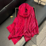 Women's Tencel Cotton Long Travel Beach Scarf Red