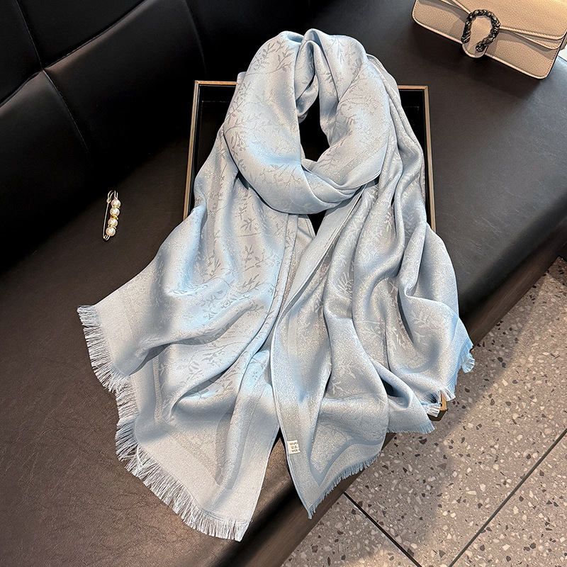 O1CN01a6YwMO27qtkszNEpo_!!3434267849-0-cib Women's Tencel Cotton Long Travel Beach Scarf blue - Image 1
