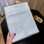 Women's Tencel Cotton Long Travel Beach Scarf Lite blue - Image 2