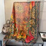 Elegant Transparent Silk Printing Long Scarf Thousand flowers