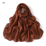 Fashion Cotton and Linen Striped Sequins Single Color Lightweight Flat Scarf