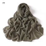 Fashion Cotton and Linen Striped Sequins Single Color Lightweight Flat Scarf