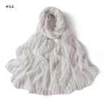 Fashion Cotton and Linen Striped Sequins Single Color Lightweight Flat Scarf